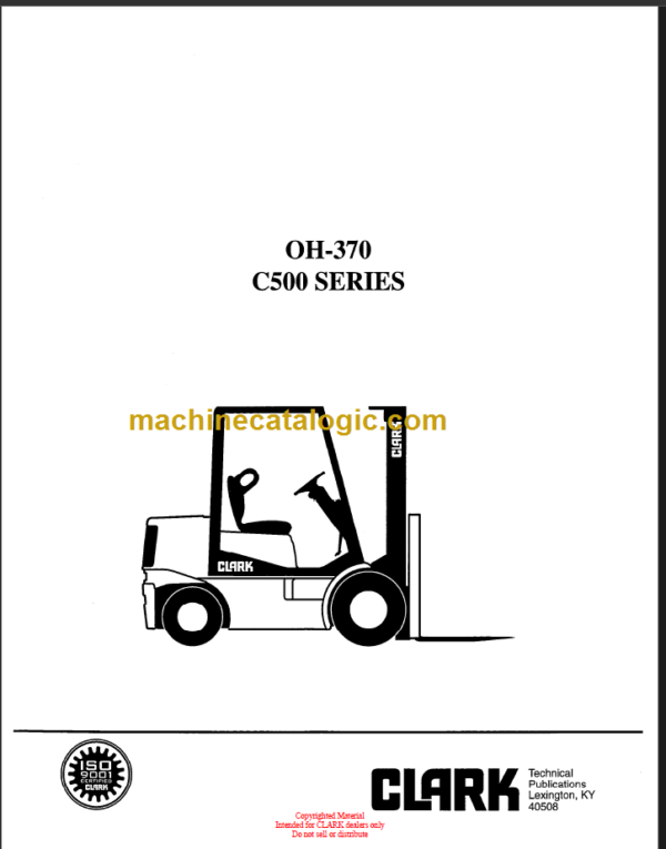 CLARK C500 SERIES OVERHUAL MANUAL