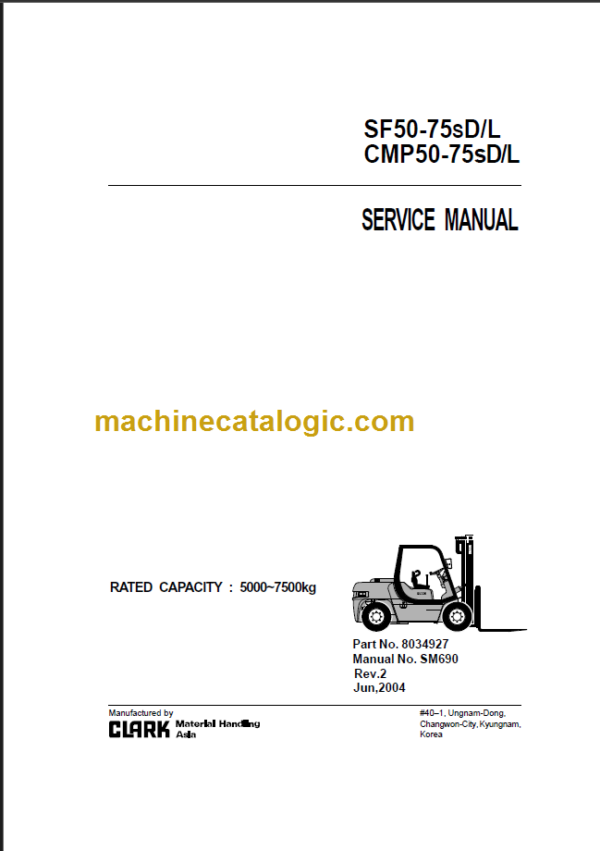 CLARK SF50 75SD L CMP50 SERVICE MANUAL