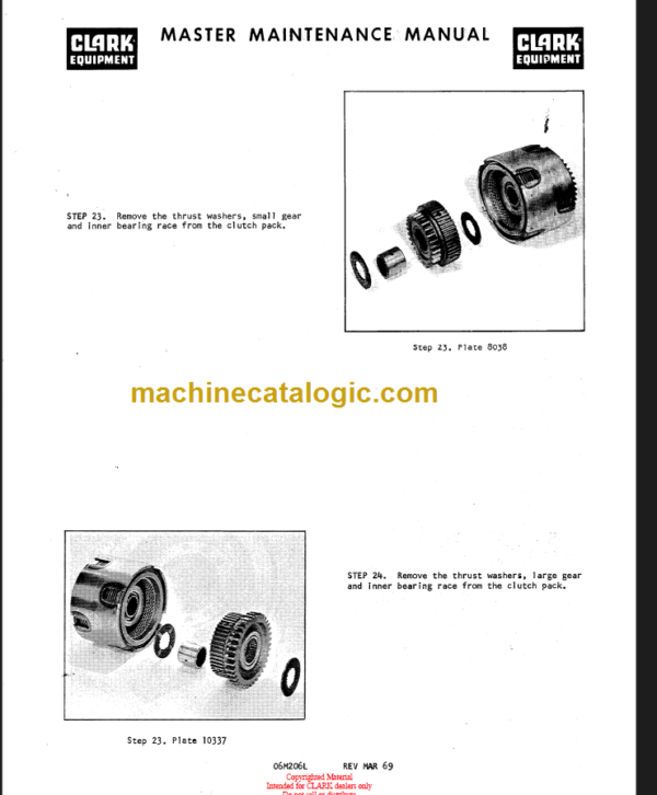 CLARK C500 SERIES OVERHUAL MANUAL