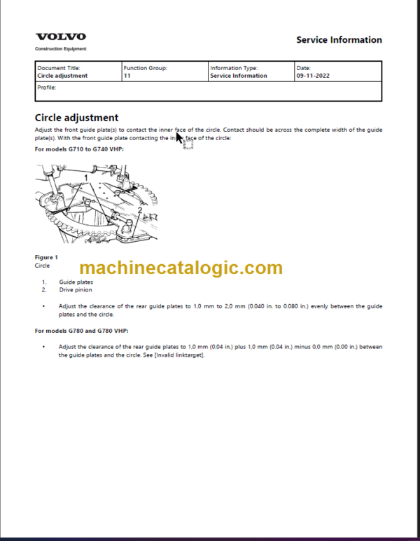 VOLVO G710 VHP FELLER SERVICE REPAIR MANUAL