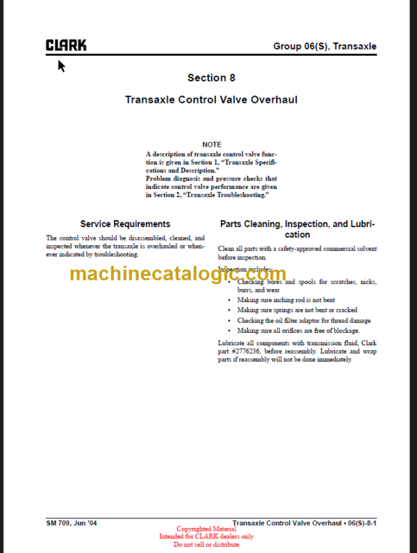 CLARK C15 35 D L G 32C SERVICE MANUAL