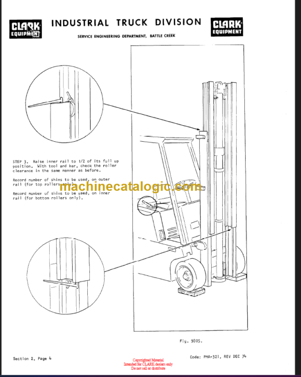 CLARK ROS25 40 Planned Maint & Adj Manuals