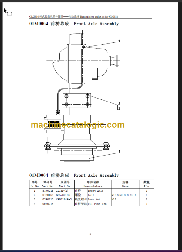 CLG 816 G Transmission and Axles