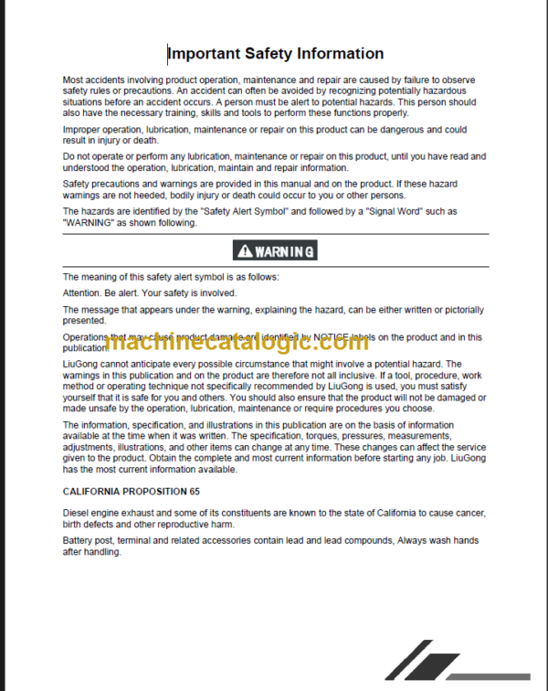 CLG 856 IV OPERATION MANUAL