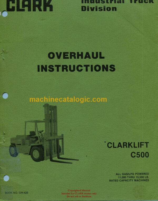 CLARKLIFT C500 (OH-428) Overhaul Manual