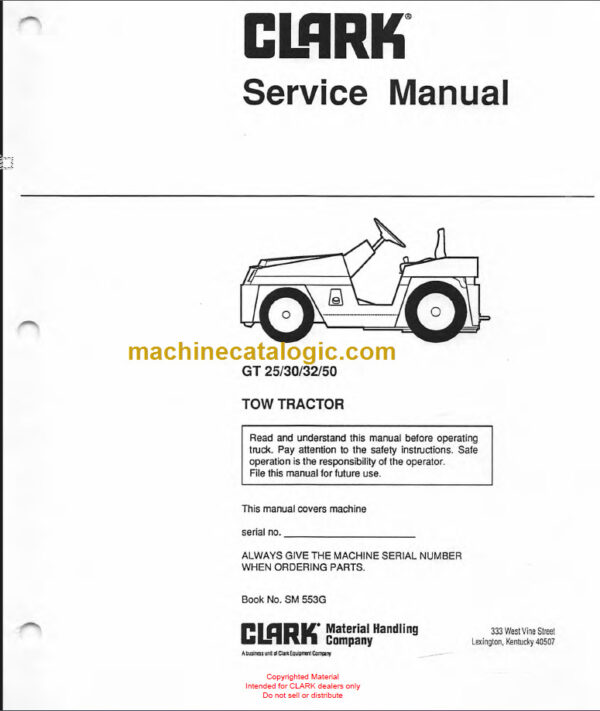 CLARK GT25 30 32 50 SERVICE MANUAL