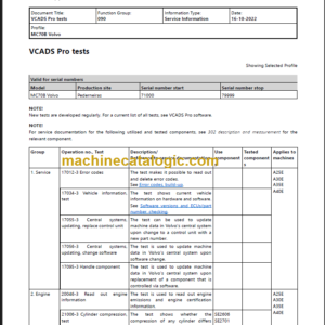 VOLVO MC70B SKID STEER LOADER SERVICE MANUAL