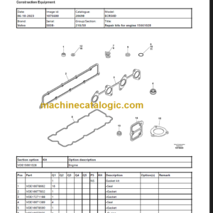 Volvo ECR50D Compact Excavator Parts Manual