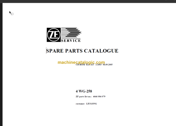 4WG258 Transmission Parts Catalogue