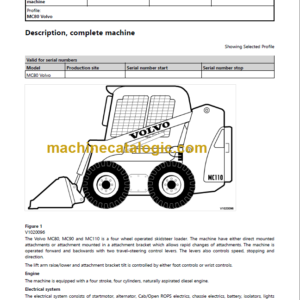 VOLVO MC80 SKID STEER SERVICE REPAIR MANUAL