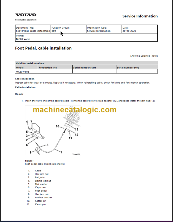 VOLVO MC80 SKID STEER SERVICE REPAIR MANUAL