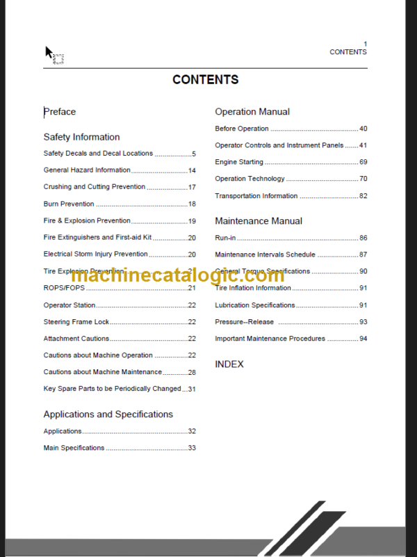 CLG422 OPERATION MANUAL