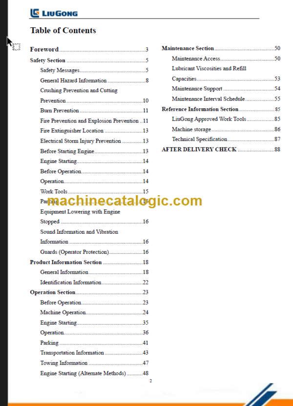 CLG 375 OPERATION MANUAL