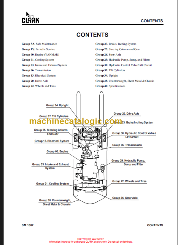 CLARK S20 25 30 35D SERVICE MANUAL