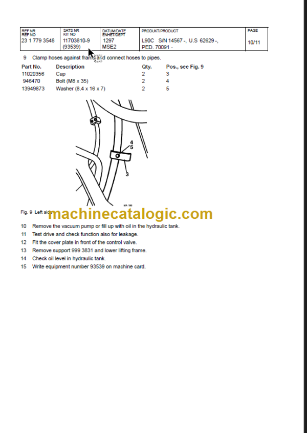 VOLVO L90C BM WHEEL LOADER SERVICE MANUAL