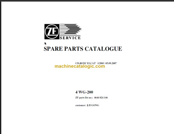 4WG200 Transmission Parts Catalogue