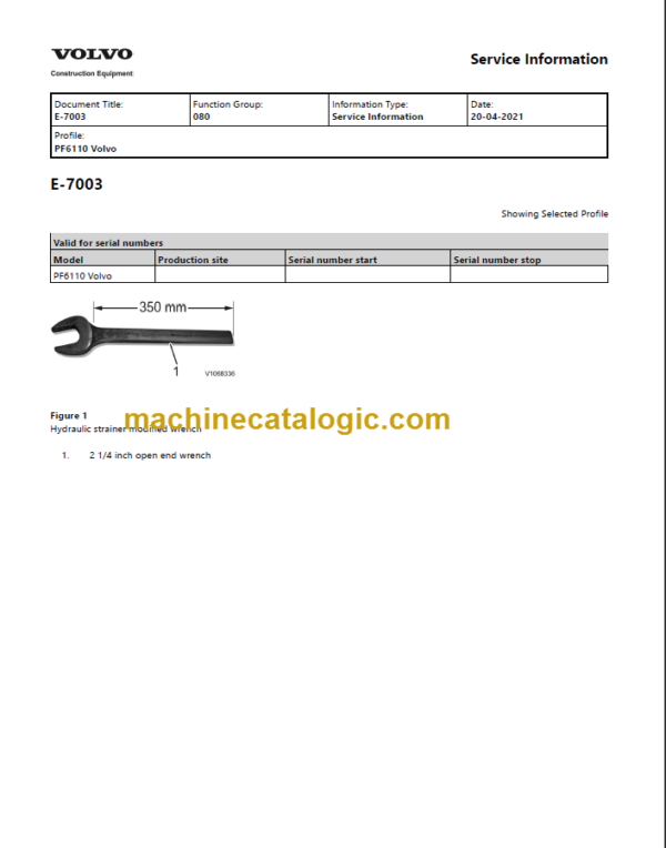 VOLVO PF6110 TRACKED PAVER SERVICE REPAIR MANUAL