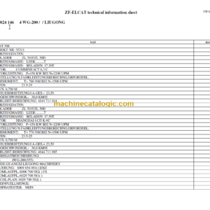 LIUGONG 4WG200 Transmission Parts Catalogue