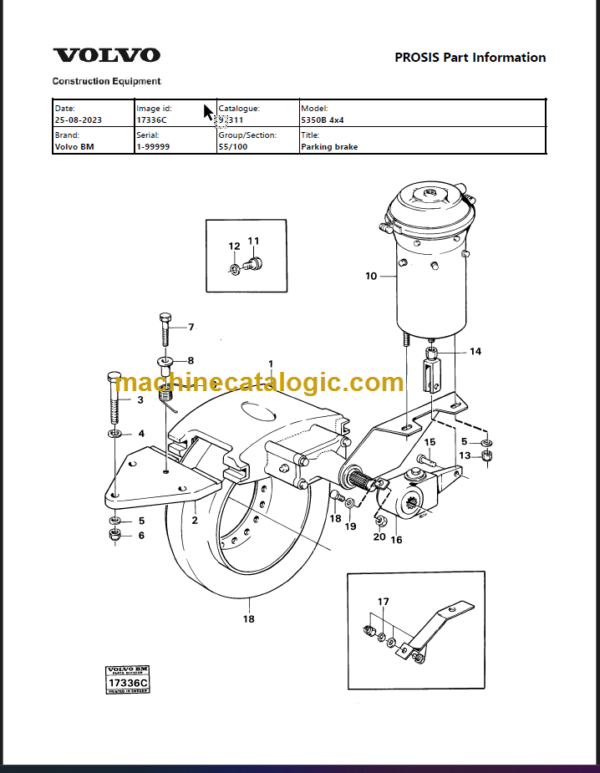 Volvo 5350B 4x4 BM Articulated Hauler Parts Manual