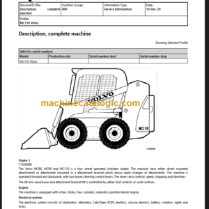 VOLVO MC110 SKID STEER SERVICE REPAIR MANUAL