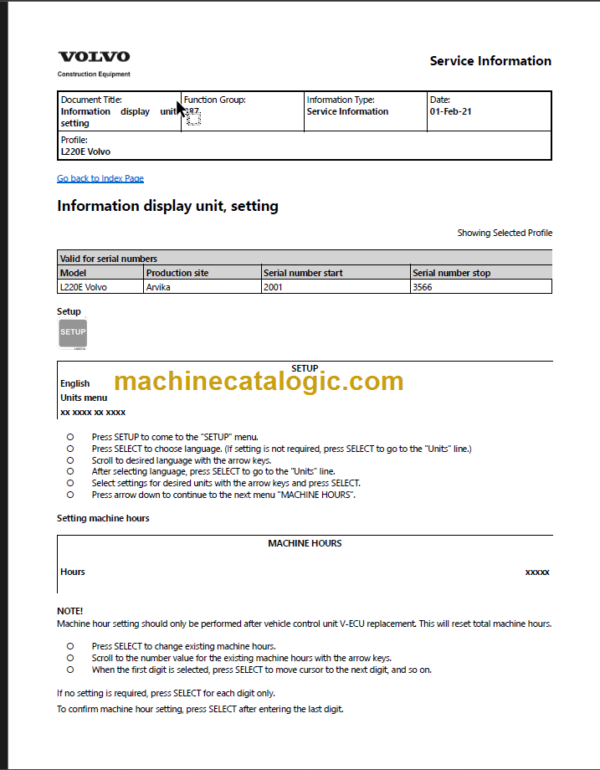 VOLVO L220 WHEEL LOADER SERVICE REPAIR MANUAL