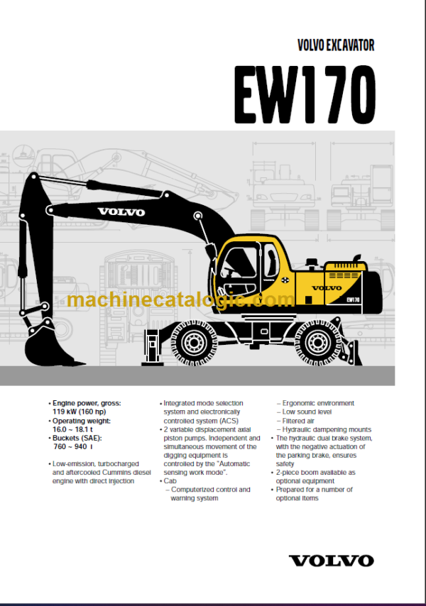 VOLVO EW170 EXCAVATOR SERVICE REPAIR MANUAL