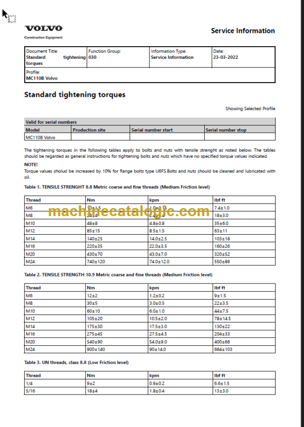 VOLVO MC110B SKID STEER SERVICE REPAIR MANUAL