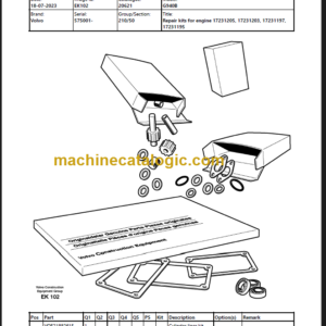 Volvo G940B Motor Grader Parts Manual