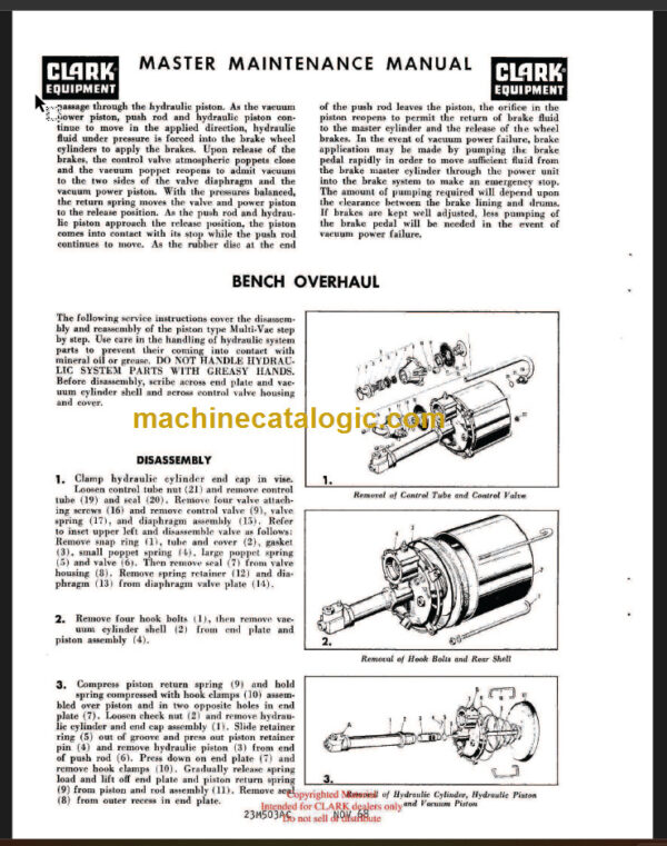 CLARKLIFT C500 (OH-428) Overhaul Manual