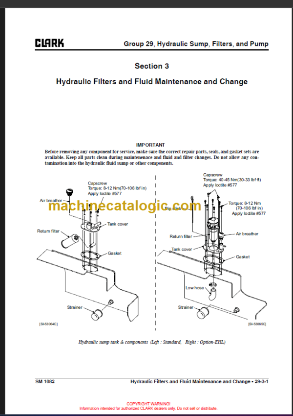 CLARK S20 25 30 35D SERVICE MANUAL