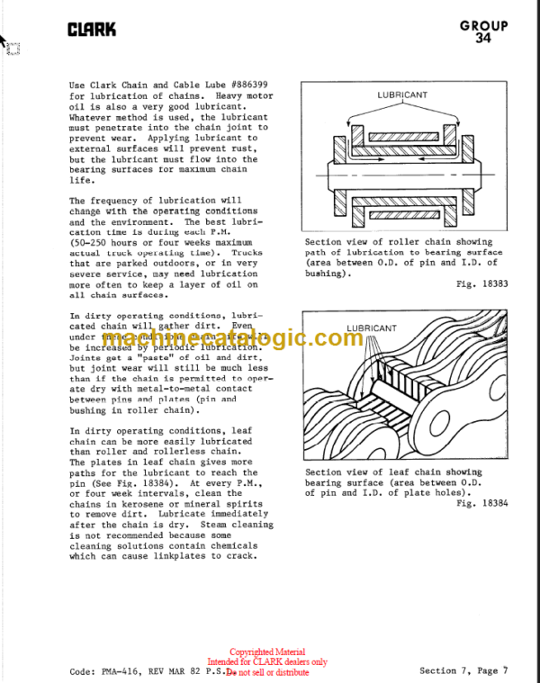 CLARK PMA-273 C500 355 PLANNED MAINTENANCE