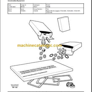 Volvo G960B Motor Grader Parts Manual