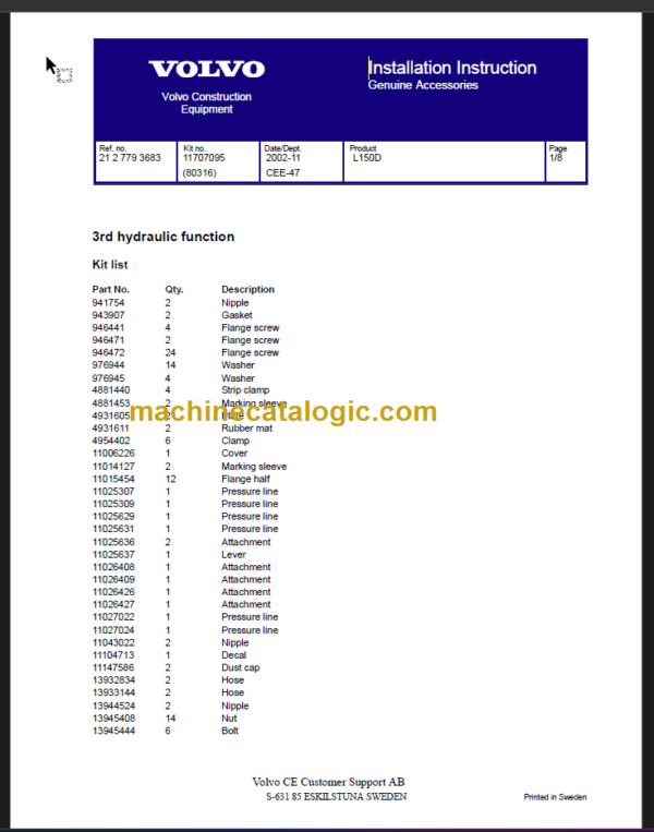 VOLVO L150D WHEEL LOADER SERVICE REPAIR MANUAL