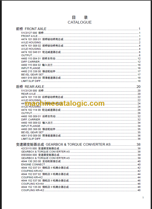 CLG856III PARTS CATALOG