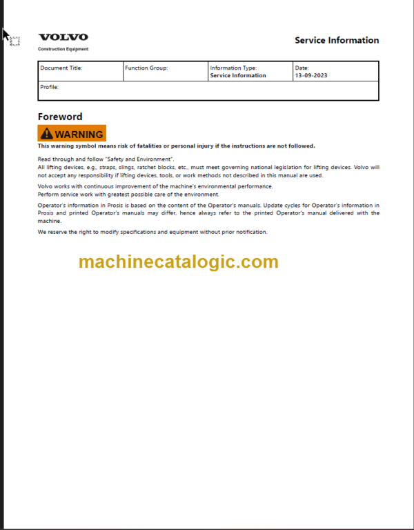 VOLVO EC750D L EXCAVATOR OPERATOR MANUAL