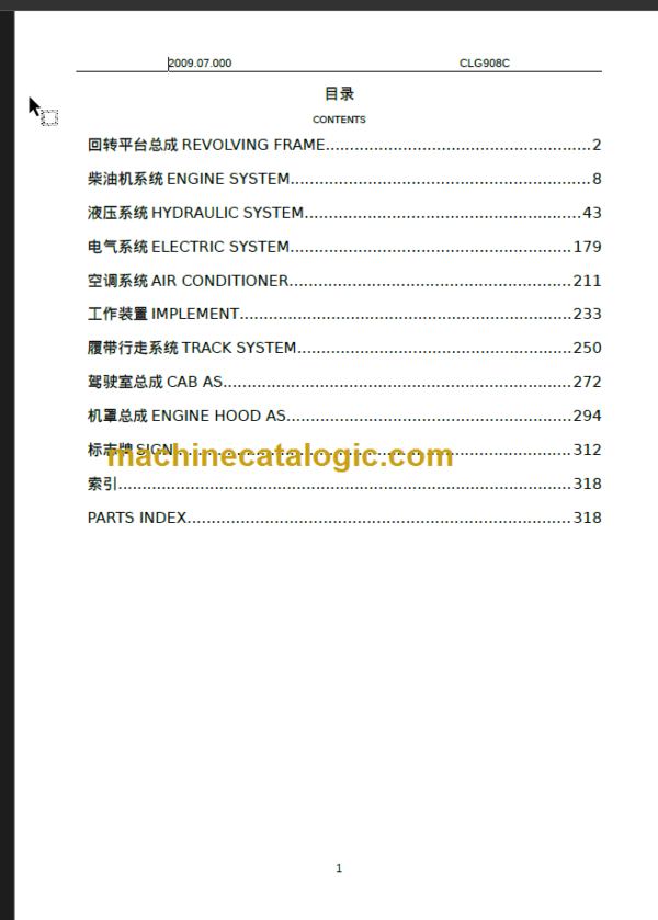 CLG908C III PARTS CATALOGUE