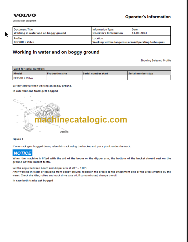 VOLVO EC750D L EXCAVATOR OPERATOR MANUAL