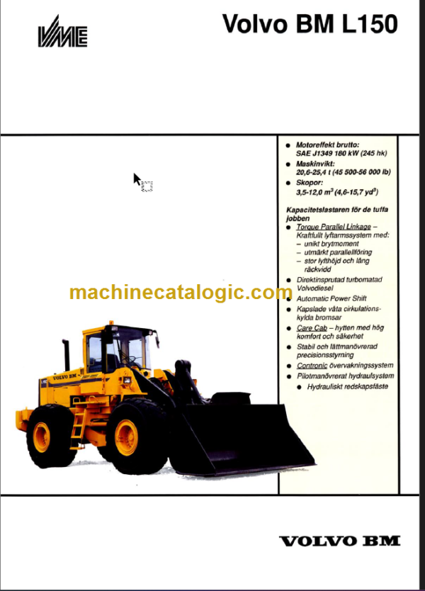 VOLVO BM L150 WHEEL LOADER SERVICE REPAIR MANUAL