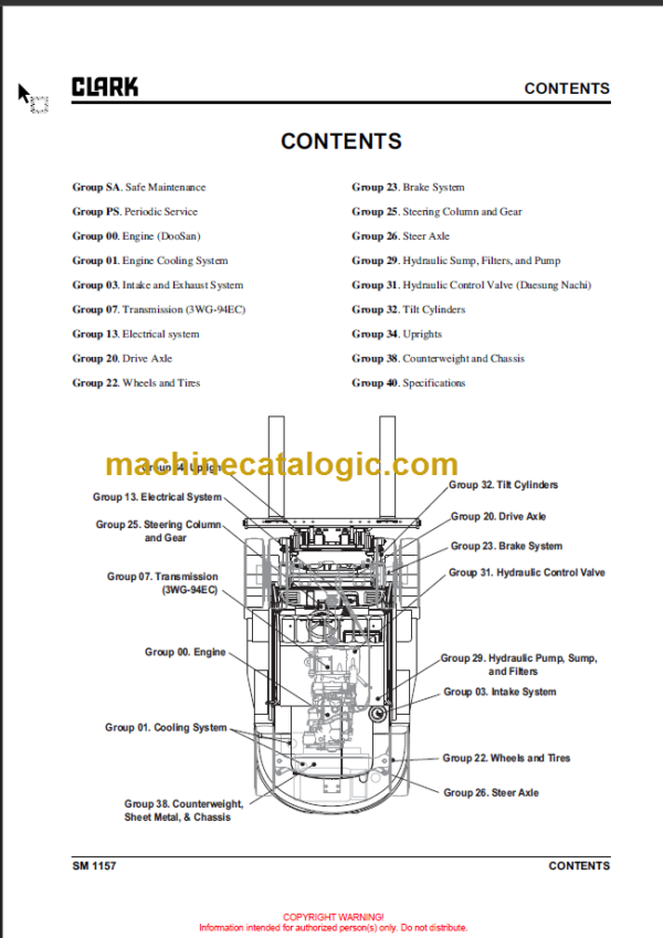 CLARK C60 70 75 80D SERVICE MANUAL