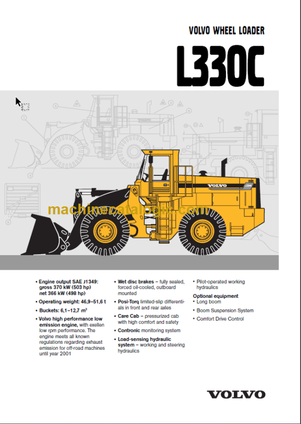 VOLVO L330C WHEEL LOADER SERVICE REPAIR MANUAL