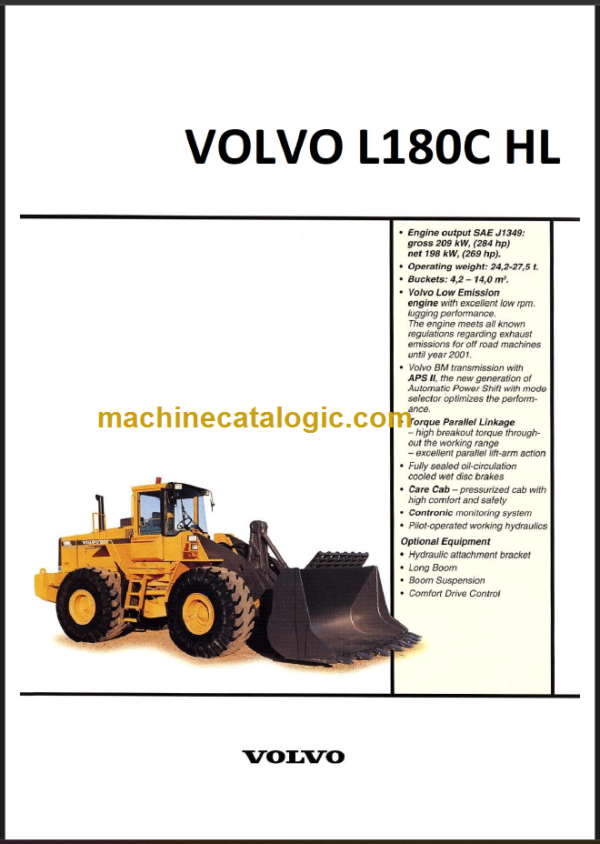 VOLVO L180C HL SERVICE REPAIR MANUAL