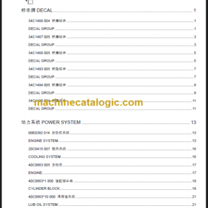 LIUGONG CLG365A 375A 385A PARTS CATALOG