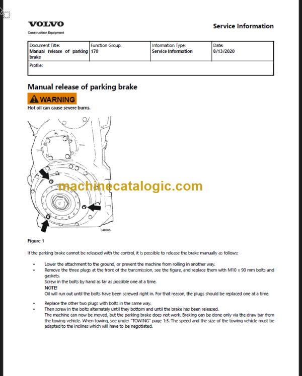 VOLVO BM L180C CO SERVICE REPAIR MANUAL