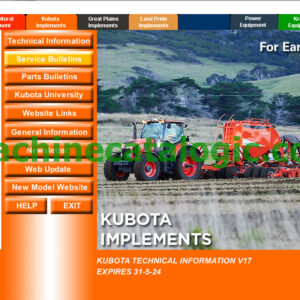 Kubota & Krone Agricultural Machinery Technical Information (Workshop Manual, Parts Manual, Service Information 2023