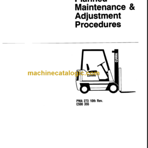 CLARK C500 355 Planned Maint & Adj Manuals