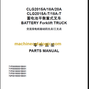 CLG2015A 18A 20A 15A-T 18A-T PARTS MANUAL