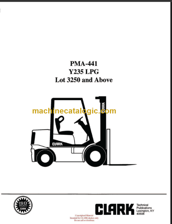 CLARK PMA-441 Y235 LPG LOT 3250 PLANNED MAINTENANCE