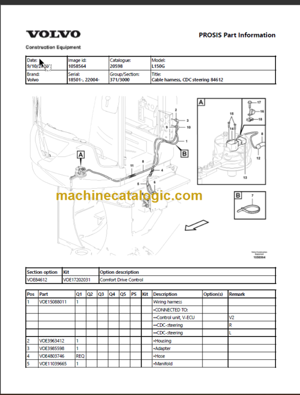 VOLVO L150G WHEEL LOADERS PARTS MANUAL