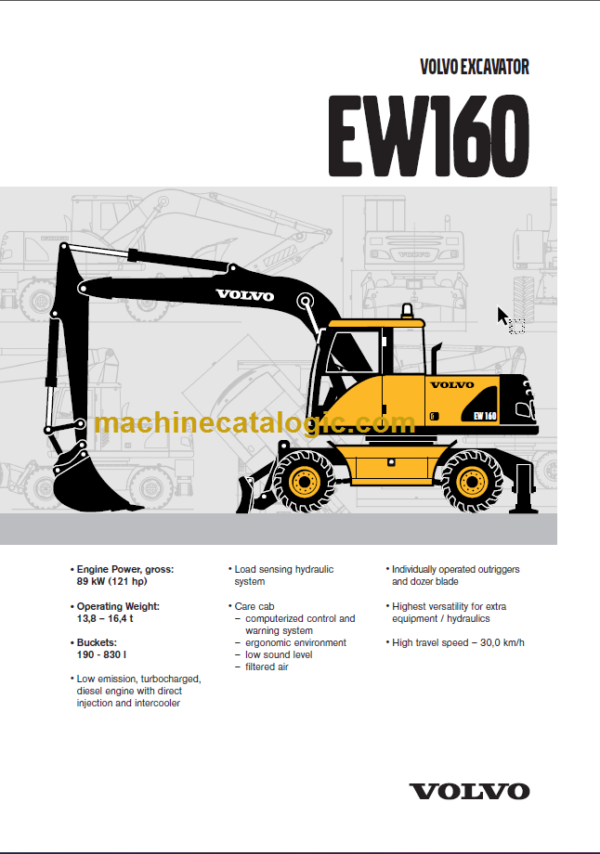 VOLVO EW160 EXCAVATOR SERVICE REPAIR MANUAL