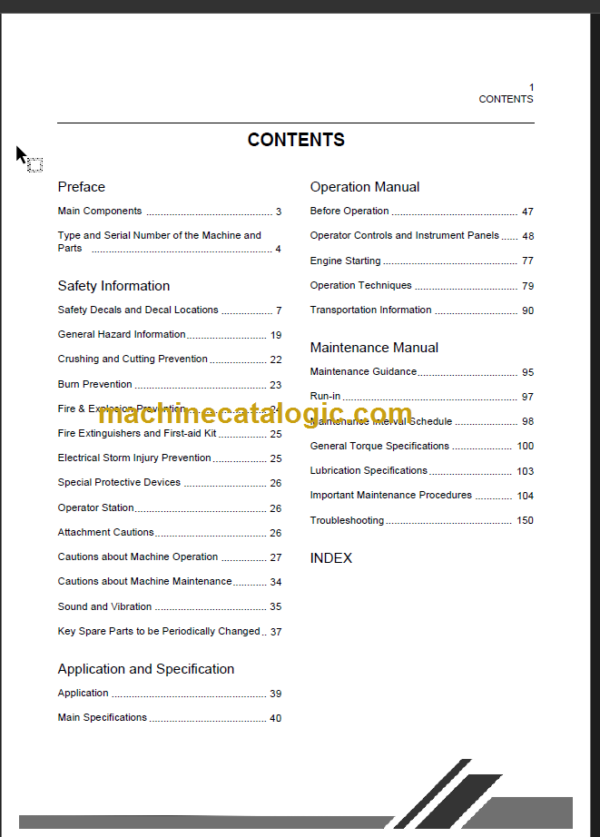 CLG908CIII-E OPERATION MANUAL